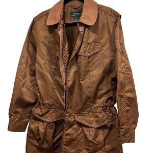 Lauren Ralph Lauren Nylon Rain Jacket, Wax, Brown, Men's Size Small